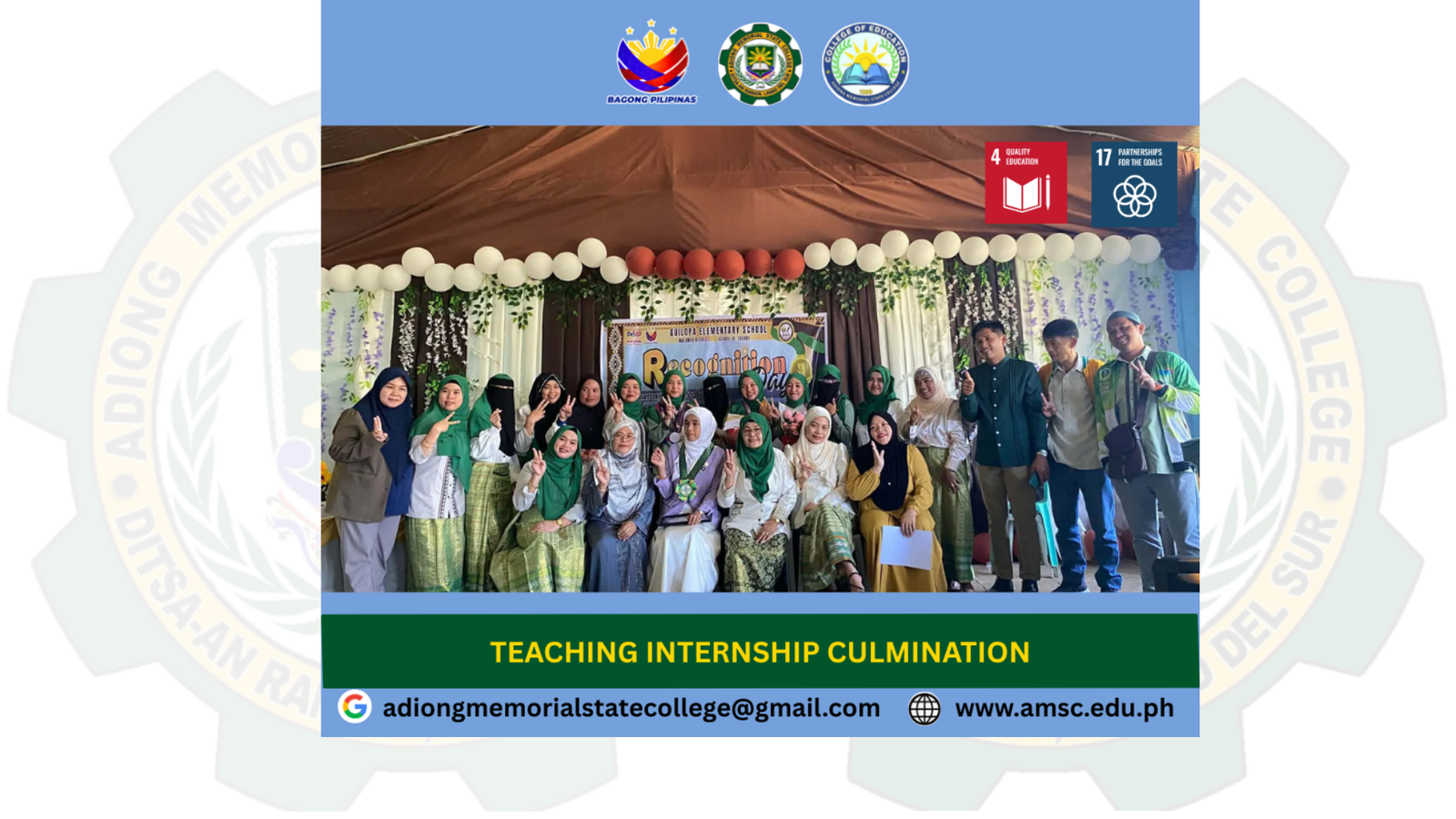 TEACHING INTERNSHIP CULMINATION